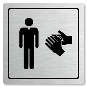 WC muži, 100x100mm, stříbrná, Arizona